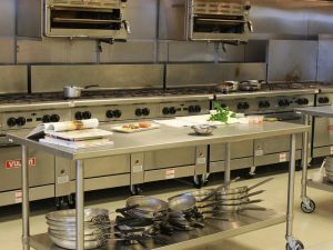 Image of a commercial kitchen in an article about ghost kitchens.