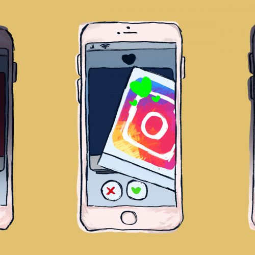 An illustration of the Instagram app in an article discussing Gen Zers use of social media. (Illustration by Lucas DeJesus, Montserrat College of Art)