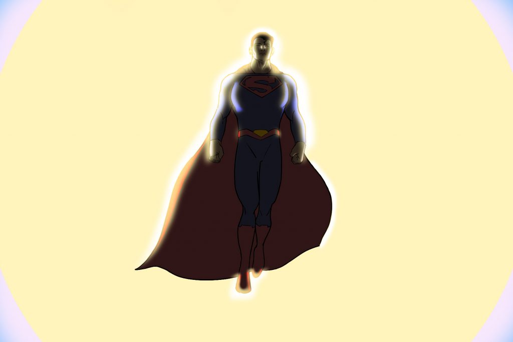An illustration of Superman for an article about starting new superhero comic books. (Illustration by Mel Quagrainie, Columbia College Chicago)