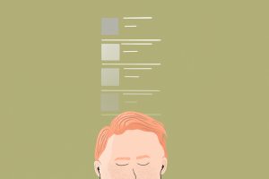 illustration of a person listening to a playlist