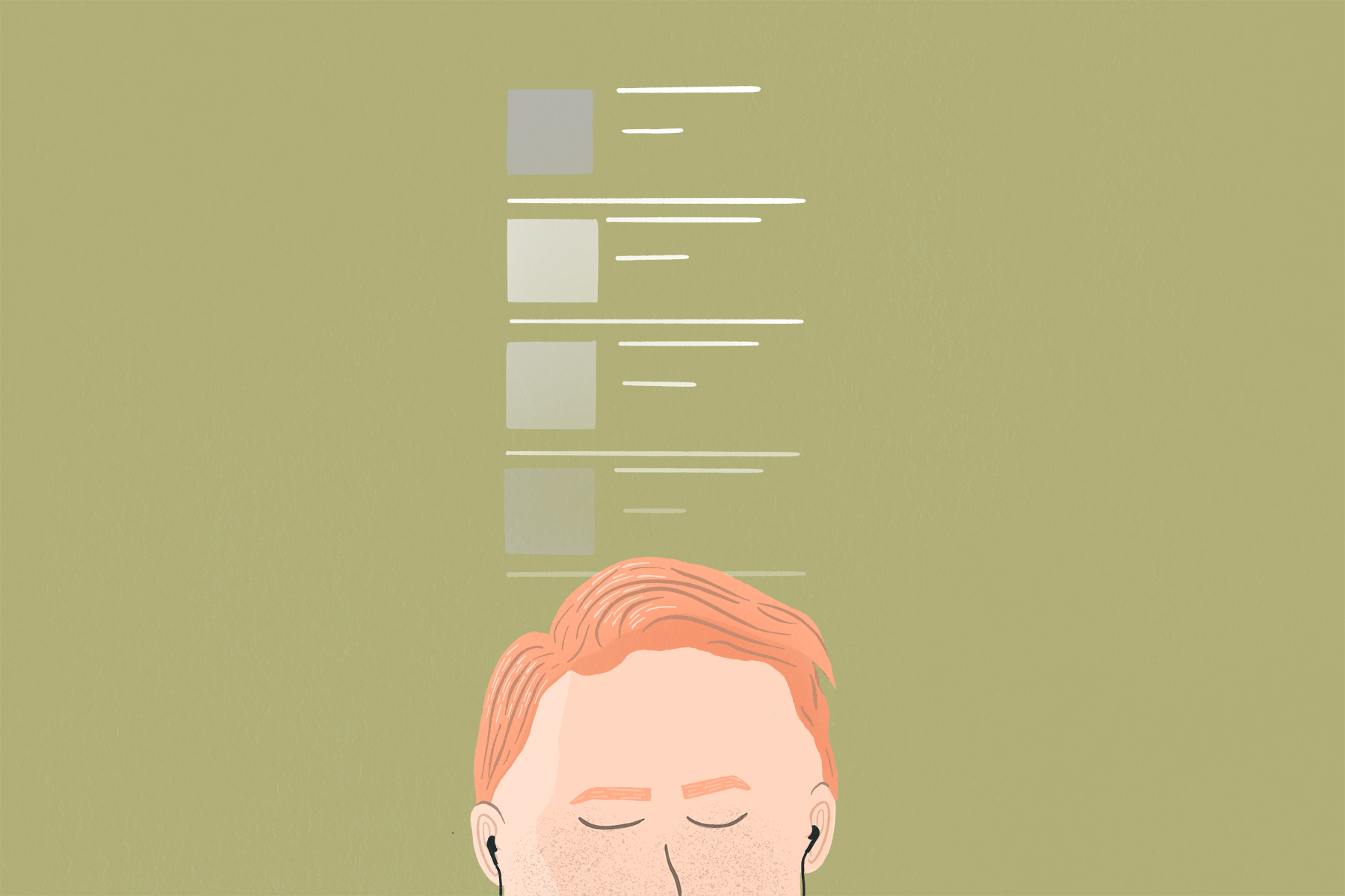 illustration of a person listening to a playlist