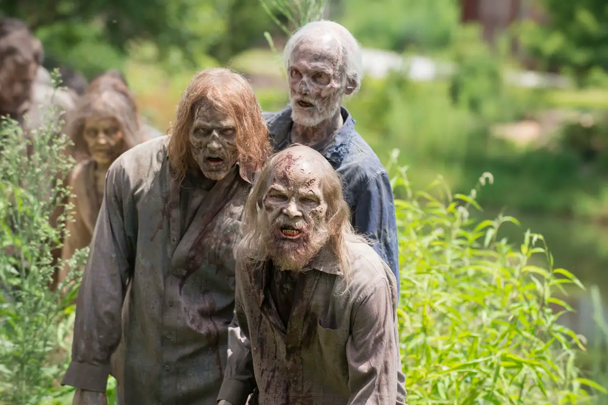 Image of walkers from "The Walking Dead" in an article about the psychology behind horror movies and TV shows. (Image via Google Images)