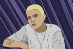 An illustration of Eminem with bleach blond hair
