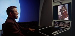 for an article about science fiction predictions, screenshot of the video call from 2001 a space odyssey