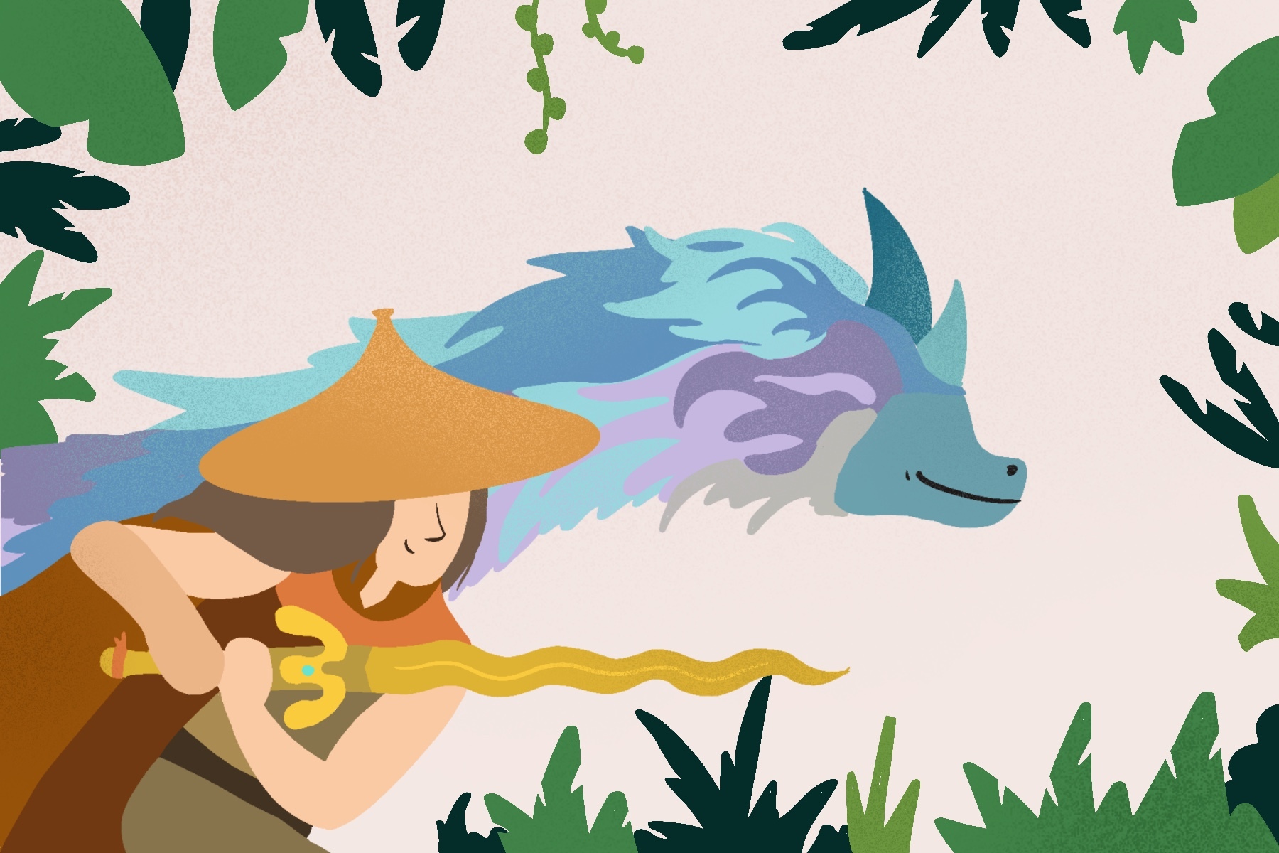 Illustration by Sonja Vasiljeva for an article on Raya and the Last Dragon
