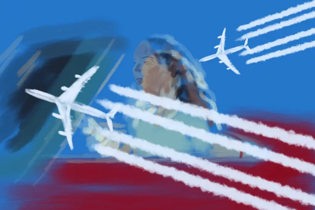 An illustration of Del Rey's latest album, Chemtrails Over the Country Club