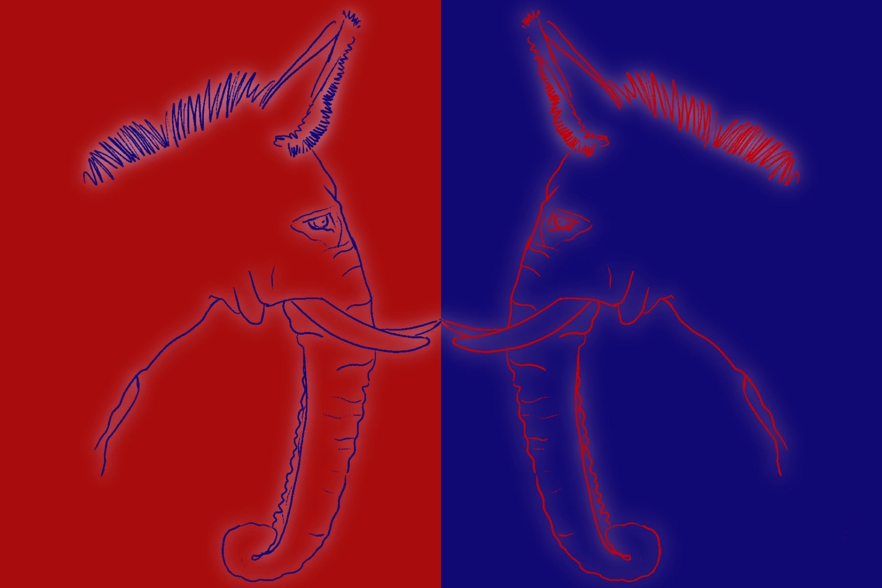 Illustration of the two political parties in America.