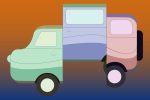 An illustration of a van for an article about the film Nomadland and nomadic living. (Illustration by Julie Chow, University of California, Berkeley)