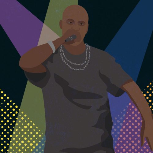 An illustration of the American rapper DMX.