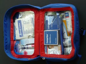 a photo of a first aid kit for an emergency bag