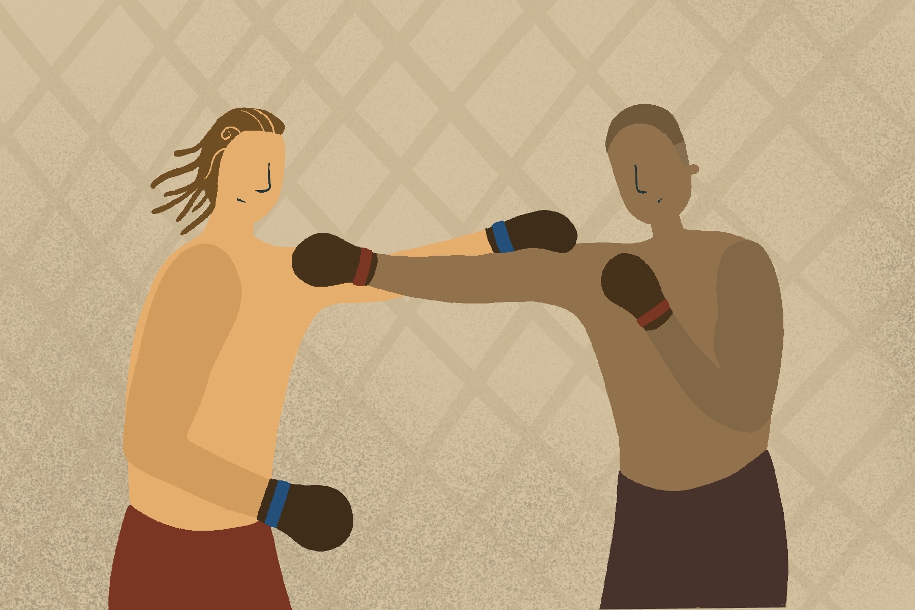 illustration of ufc fighters kamaru usman and jorge masvidal in the ring