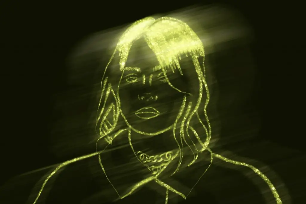 Illustration of Billie Eilish in the documentary "The World's a Little Blurry"