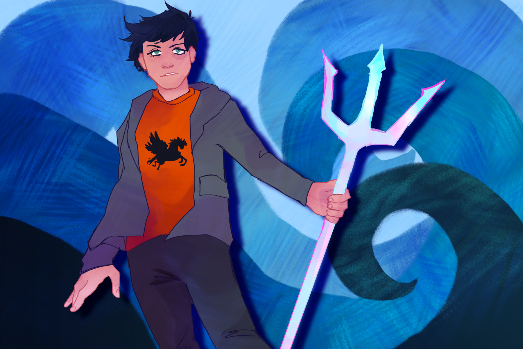 An illustration of Percy Jackson