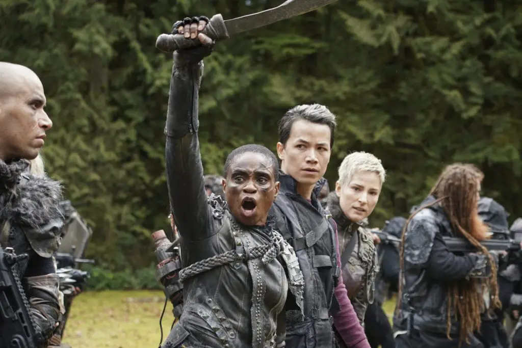 In an article about Lord of the Flies clones, a screenshot from the show The 100