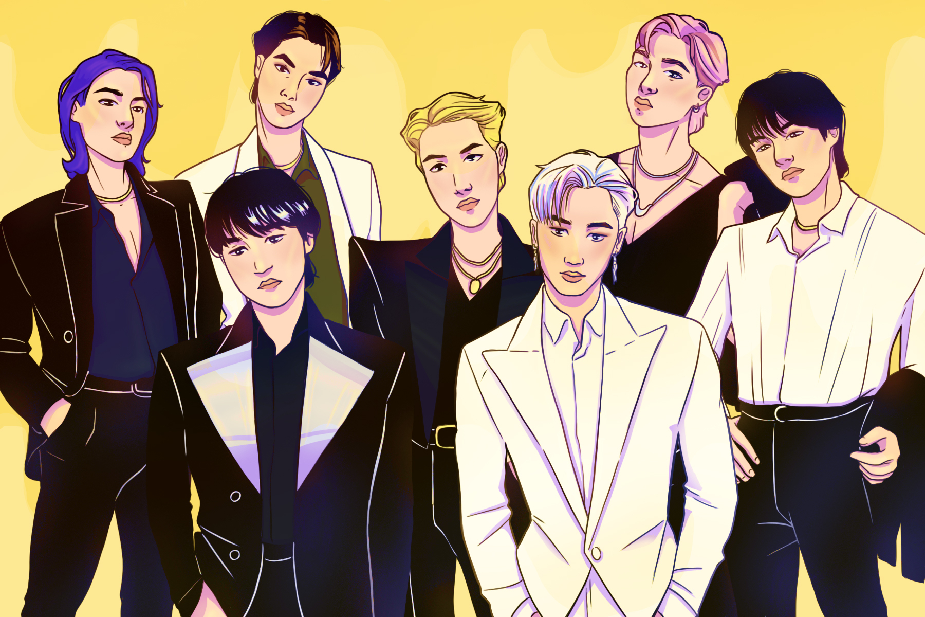 In an article about single Butter, an illustration of BTS