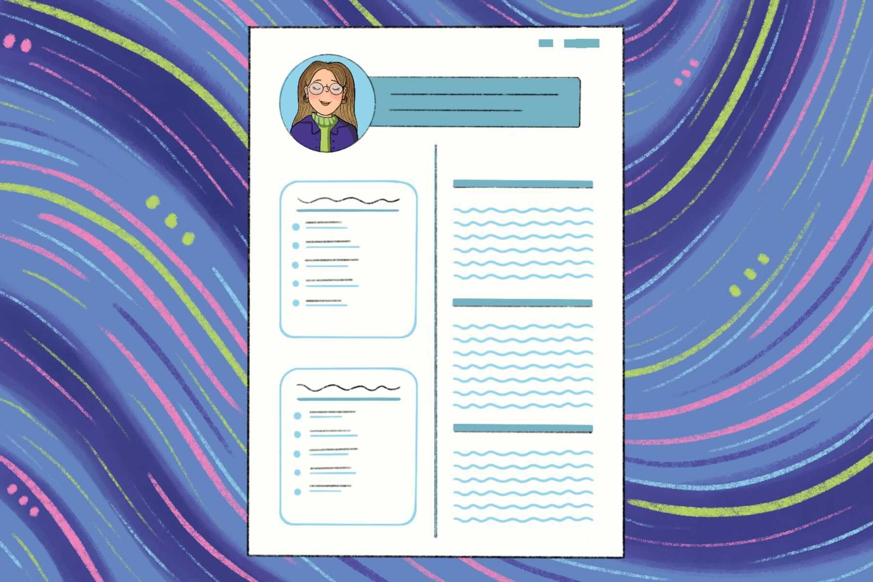 An illustration of a full resume to accompany an article about taking online courses to boost your resume.