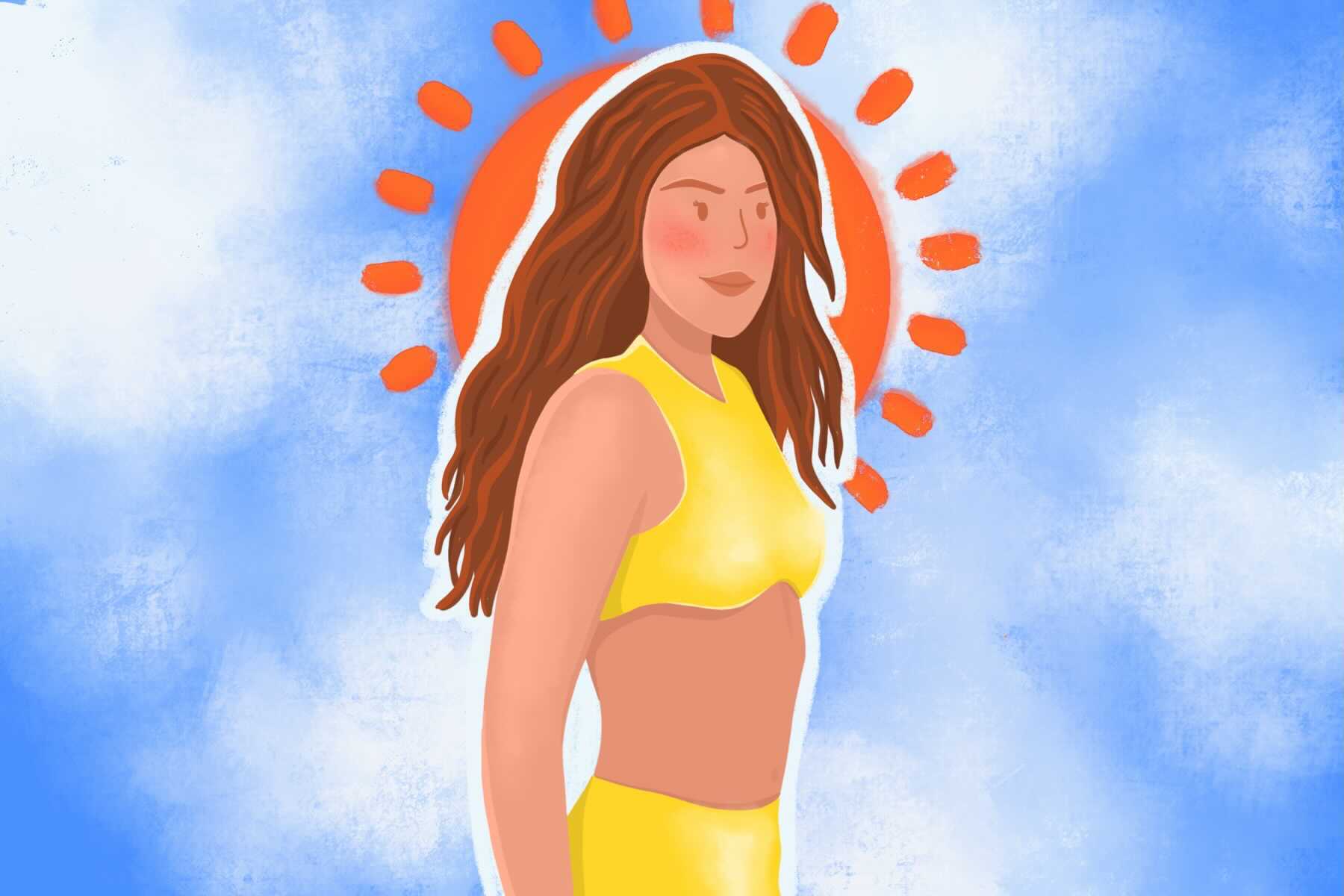 An illustration of Lorde from the Solar Power music video. (Illustration by Katelyn McManis, Columbia College Chicago)