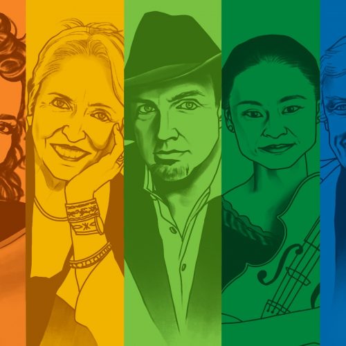 An illustration of the honorees of the Kennedy Center Honors.
