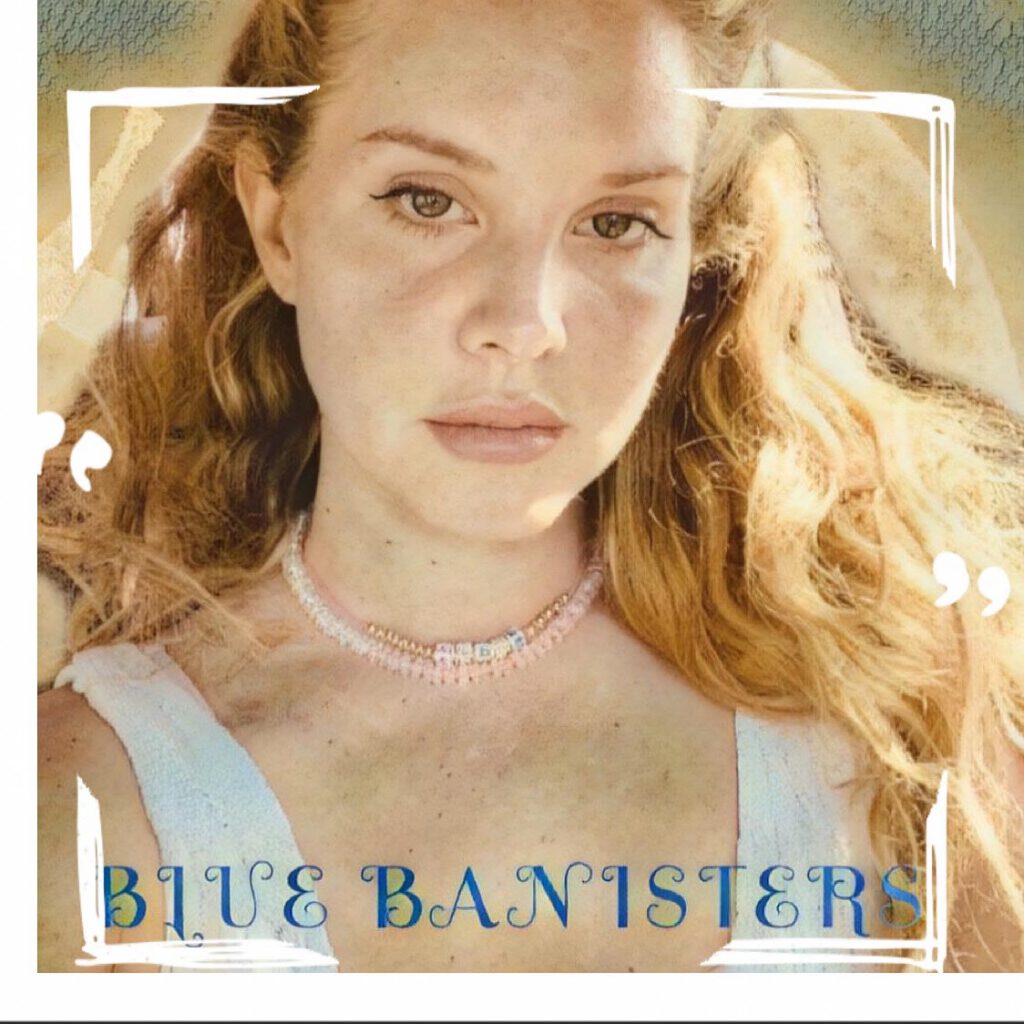 A cropped version of Lana Del Rey's "Blue Banisters" album announcement