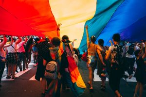 Photo of a LGBTQ+ pride parade.