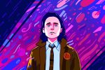 Marvel's Loki is illustrated framed by purple, blue and pink "bisexual lighting" in an article about his coming out. (Illustration by Olivia Luo, The Ohio State University)