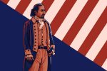 An illustration of Miranda as Alexander Hamilton in 'Hamilton.' (Illustration by Kati Dean, Chapman University)