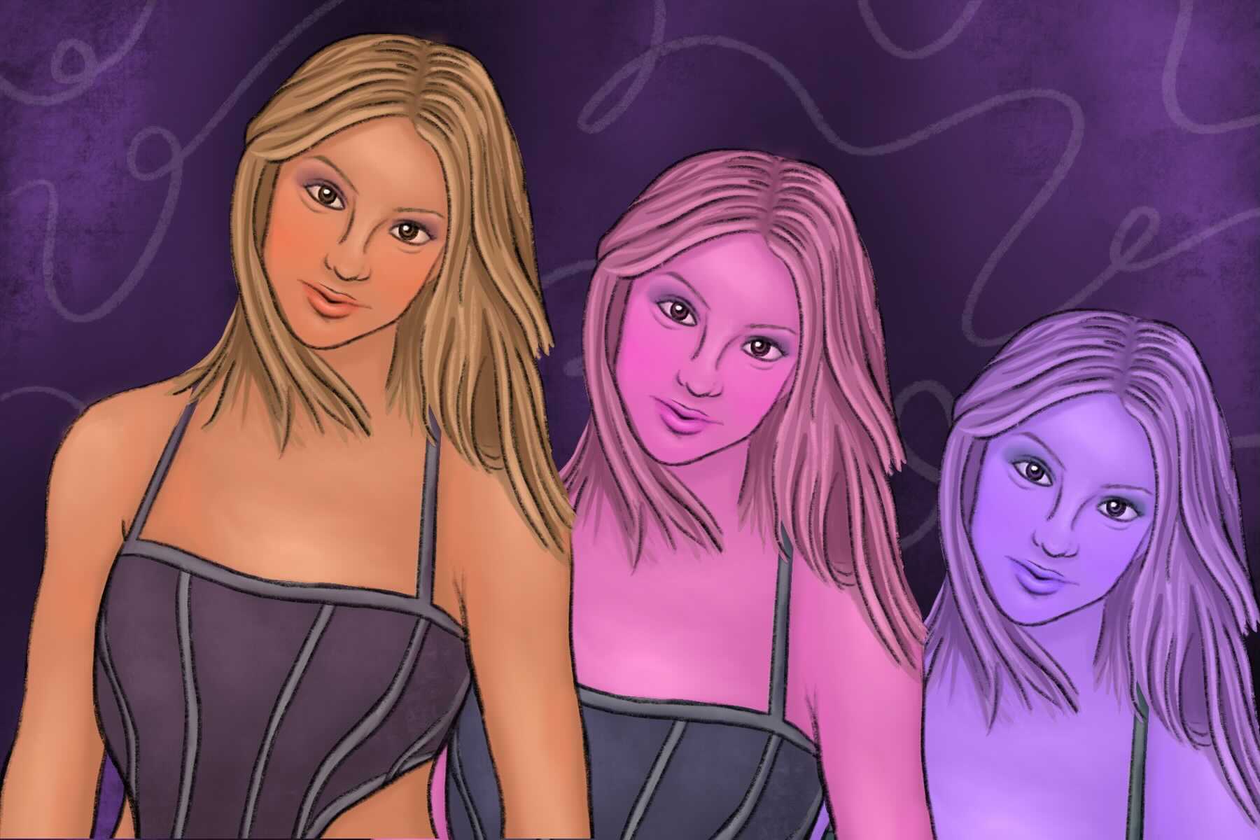 An illustration of Britney Spears for an article about her push to end her conservatorship..