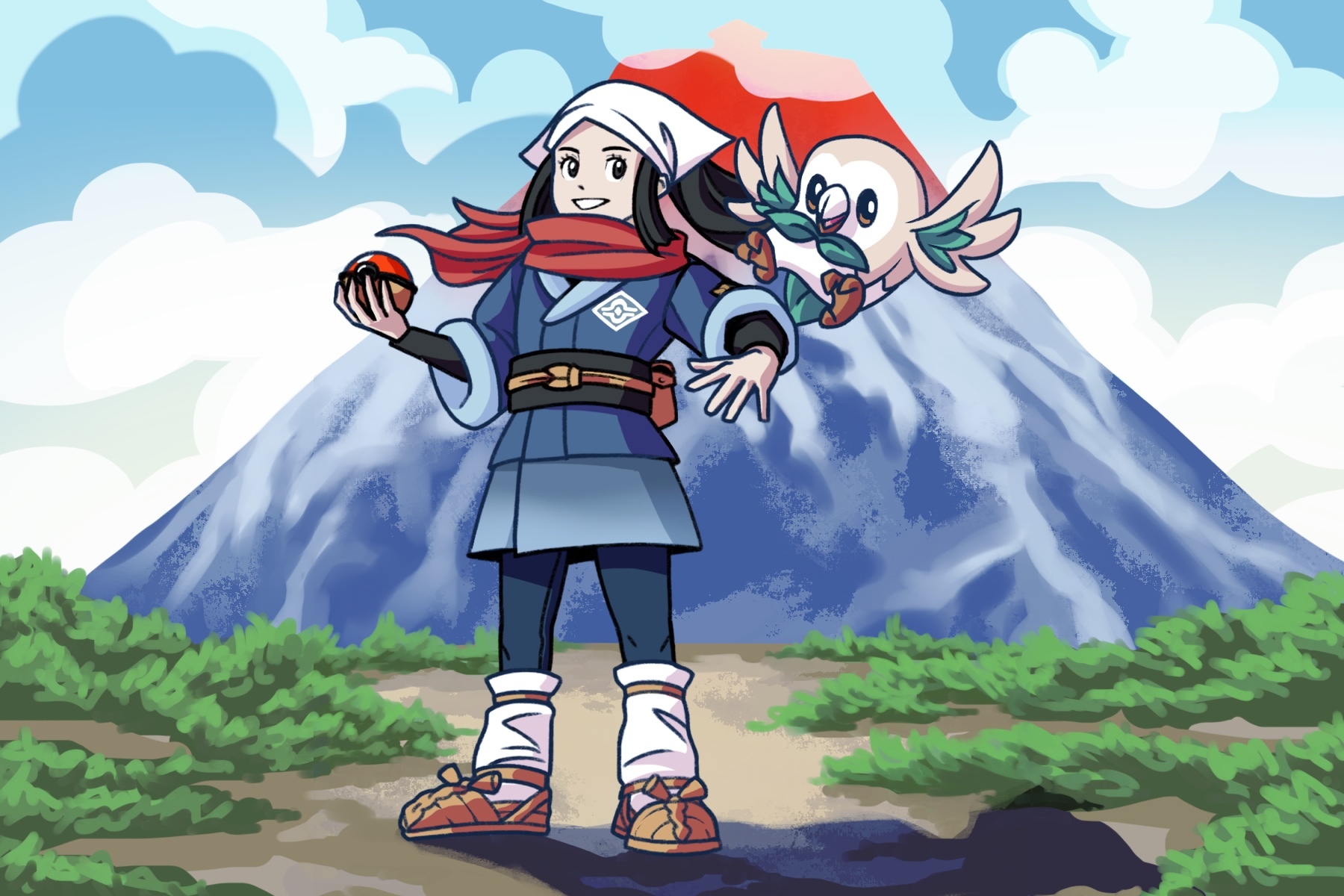 Illustration of player in Pokémon Legends: Arceus.