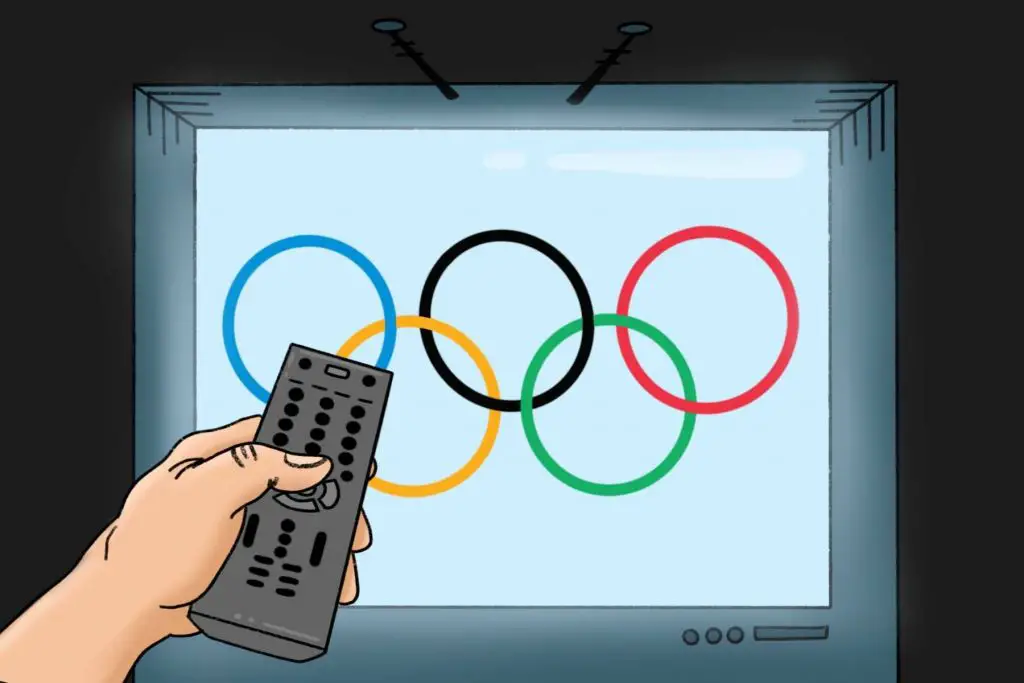An illustration of the logo of the modern Olympics.