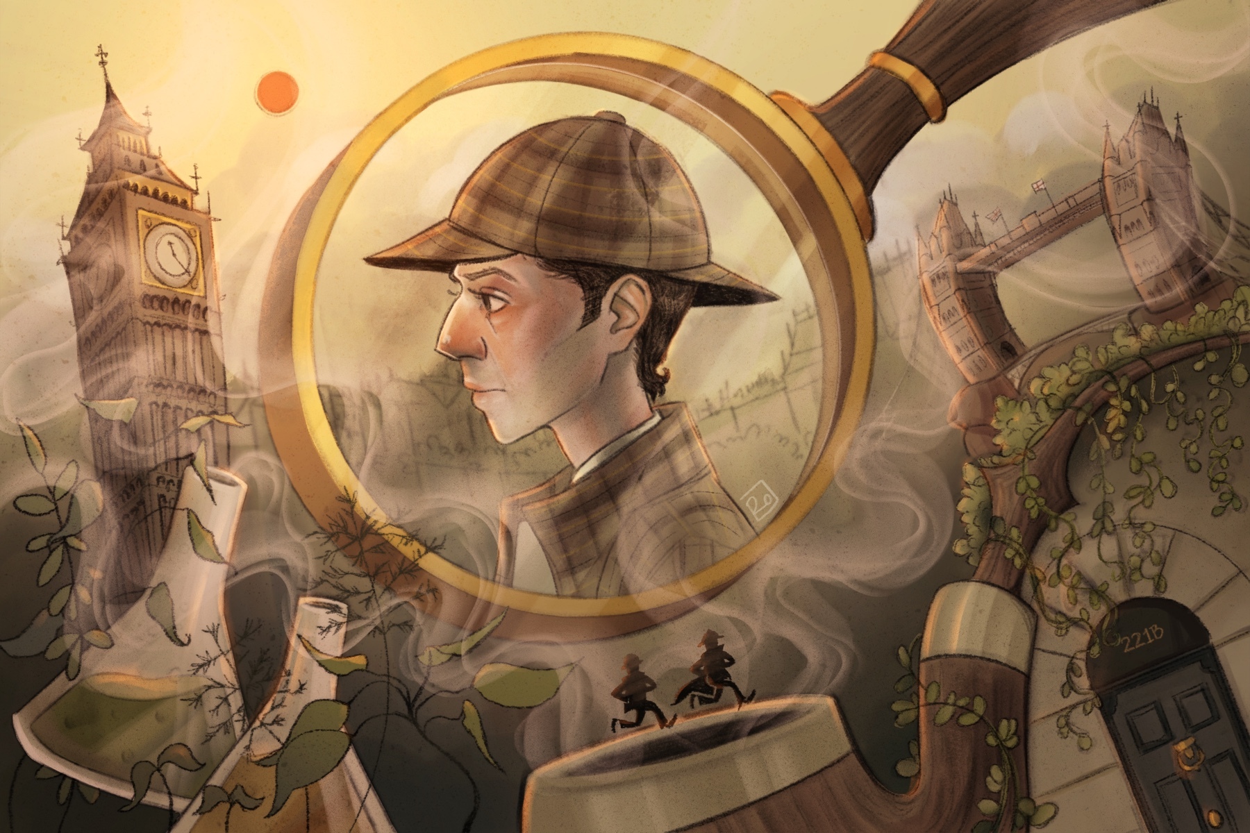 An illustration of Sherlock Holmes