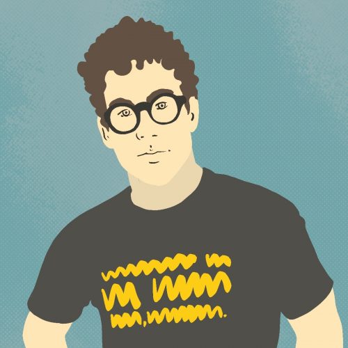 An illustration of pop music producer Jack Antonoff, the subject of the article.