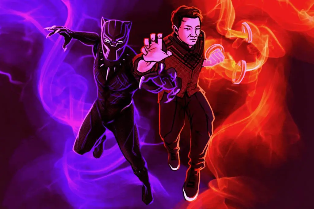 Illustration of Shang-Chi and T'Challa