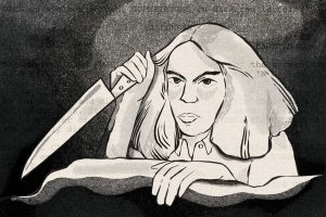 Girl holding a knife