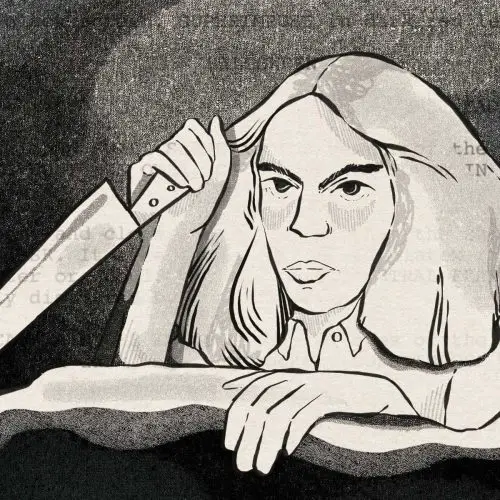 Girl holding a knife