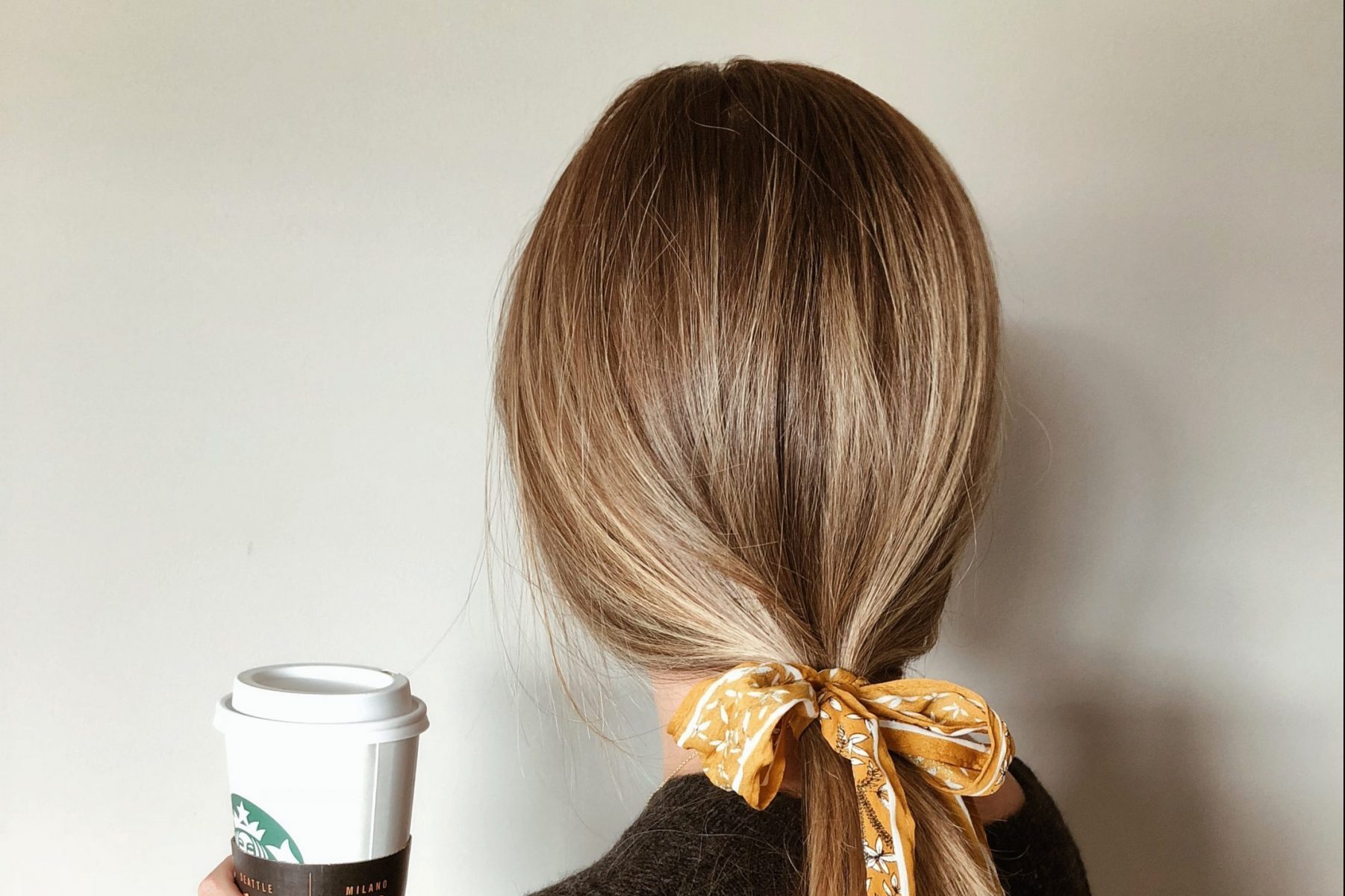 in article about hair, hair that is in a ponytail