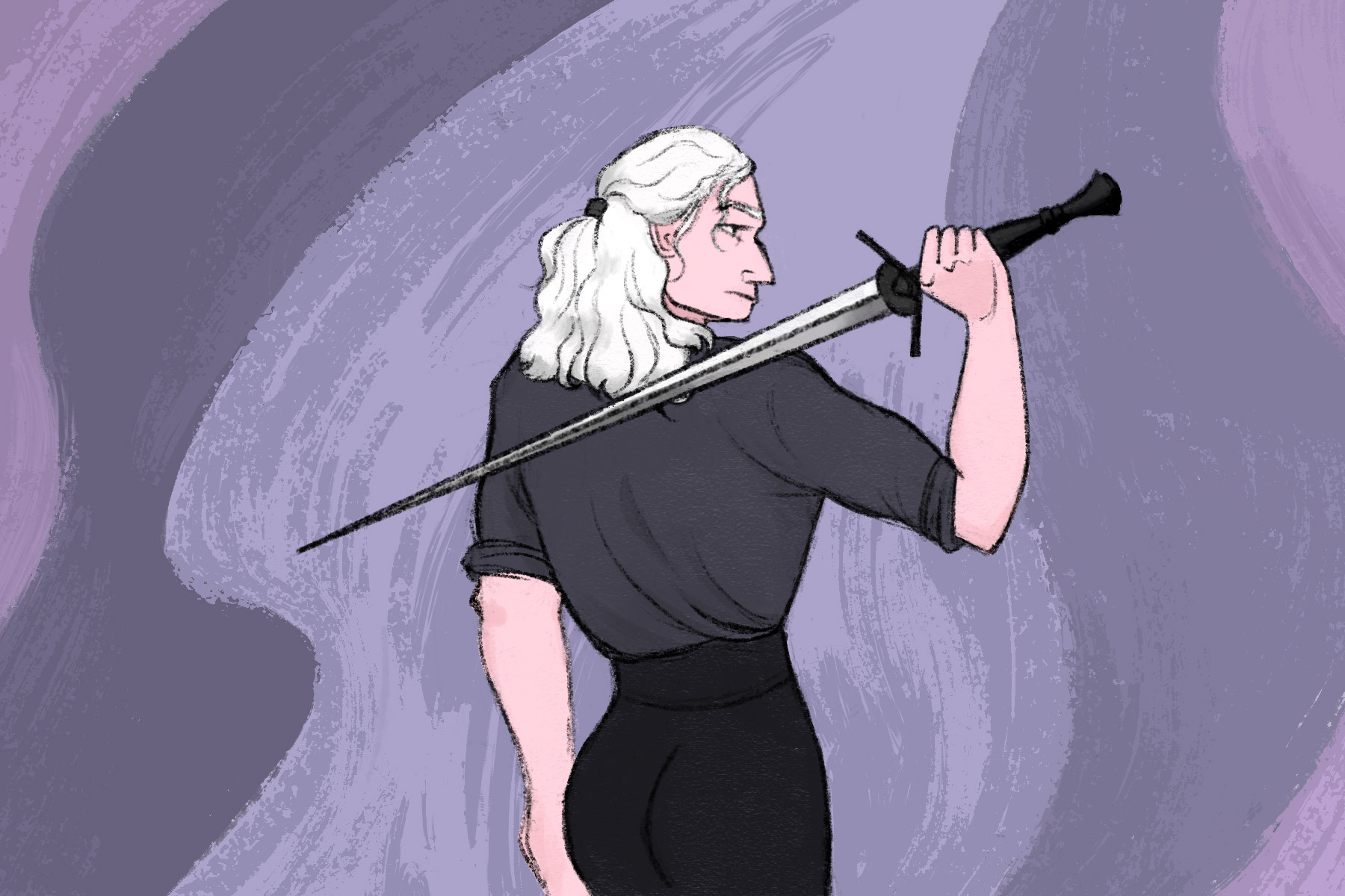 Geralt from The Witcher with a sword