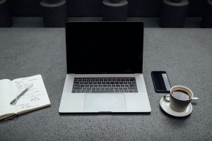 laptop on a desk