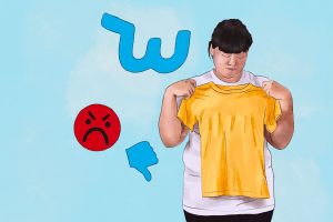 Illustration of sad customer in an article about Wish