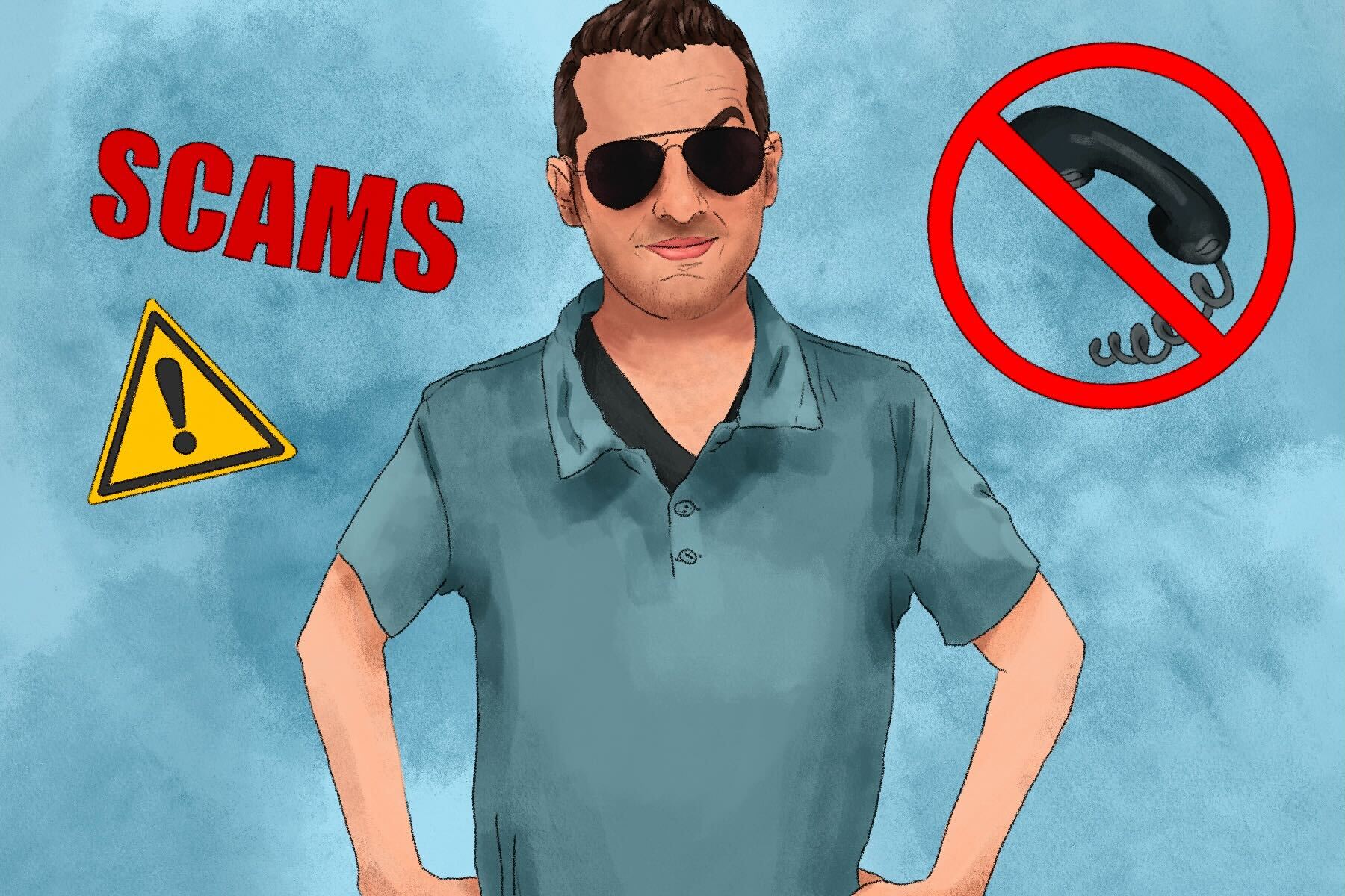 Illustration of Kitboga in an article about scams