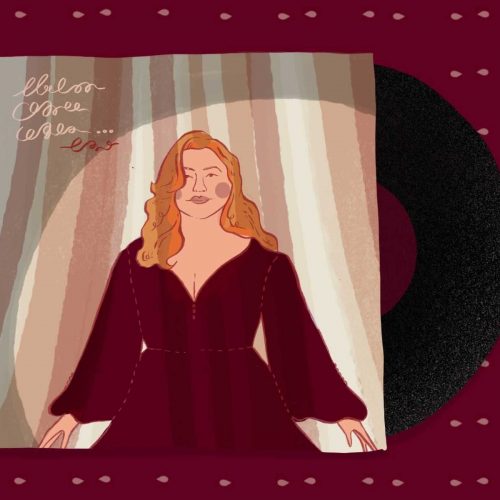 Kelly Clarkson on the cover of When Christmas Comes Around vinyl