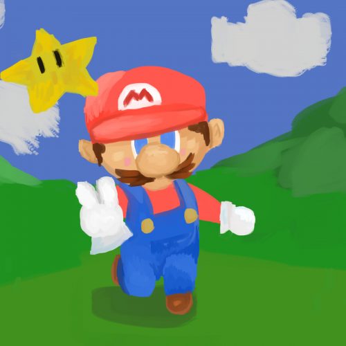 Illustration of an easter egg in a Mario game.