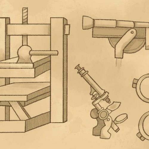Drawings of inventions from the Renaissance