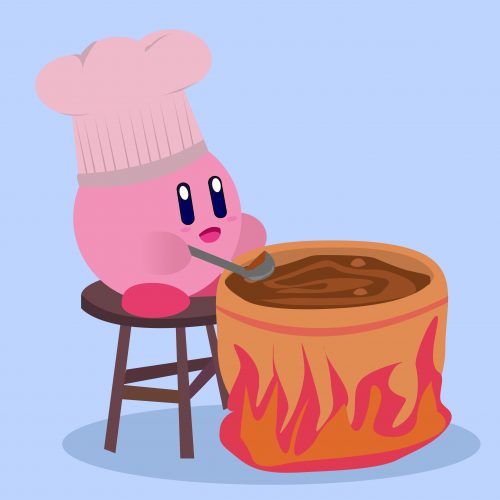 in article about casual games, Kirby stirring a pot