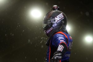 photo of a helmeted racer at the Chili Bowl