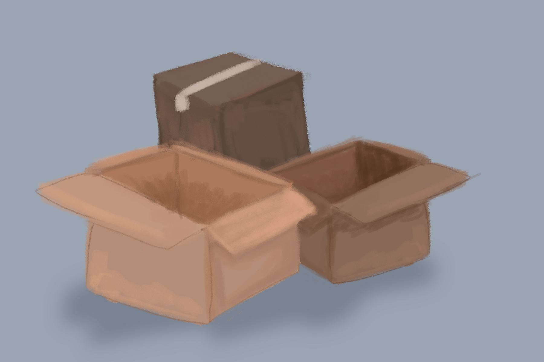 Illustration of boxes from Unpacking.