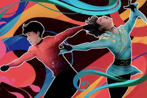 Two male skaters who represent the masculine and feminine sides of men's figure skating.