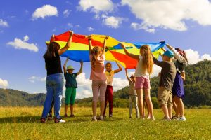 Group of people expressing their inner child.