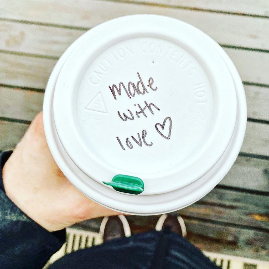 Photo of Starbucks cup with message written on top