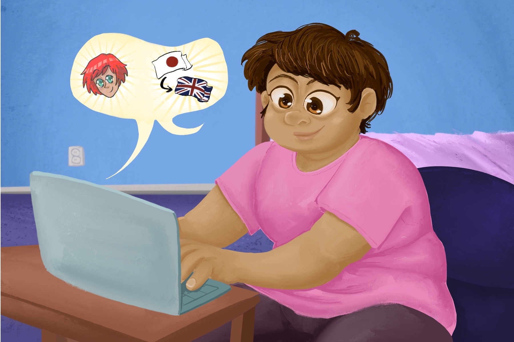 An illustration of a computer user engaging in playbor