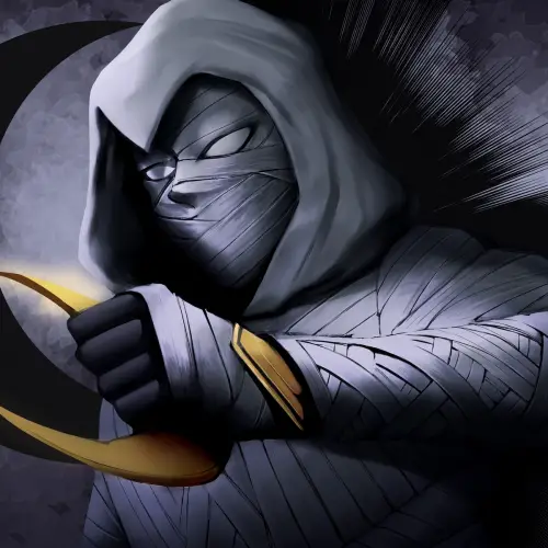 An illustration of the character Moon Knight.